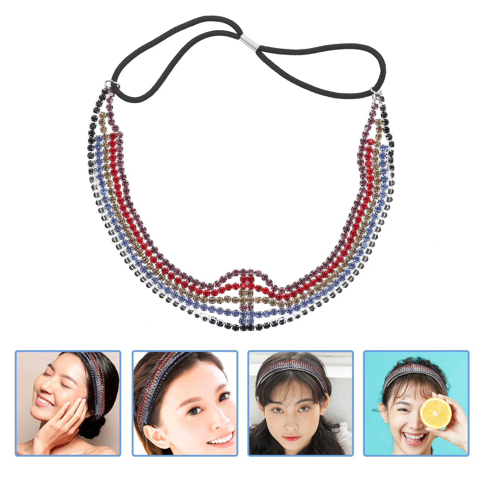 

Multi-Layer Rhinestone Hairband Women Bridal Headpiece Party Wear Elegant Hair Chain Decorativehair Chains Shiny Sturdy