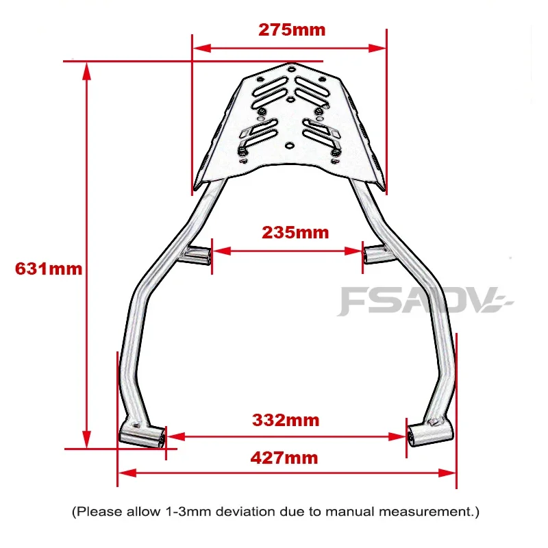 Задняя багажная стойка для мотоцикла для Yamaha Tenere 700 XTZ 700 T700 Tenere700 2019-2024 2021 2022 2023