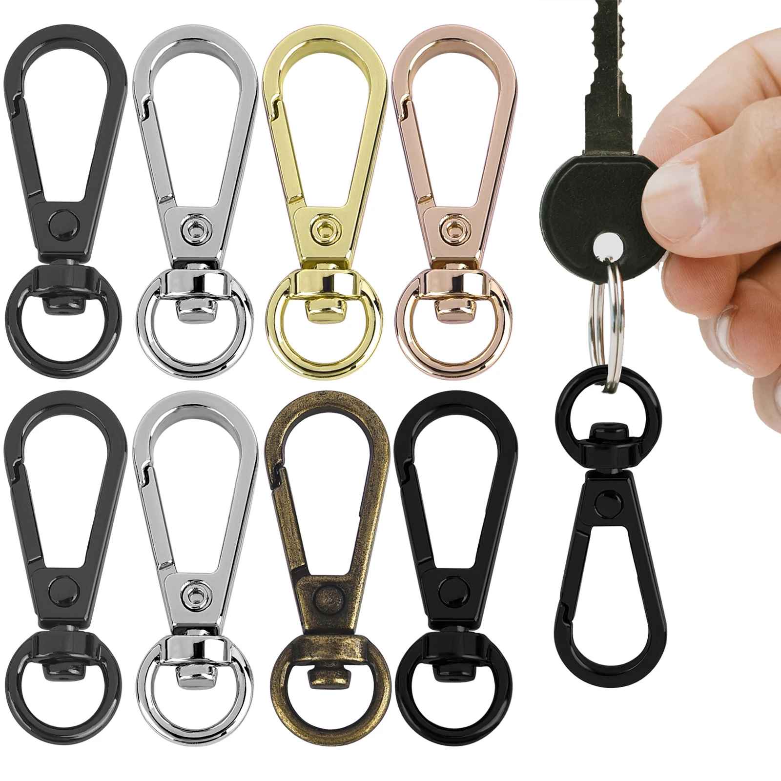 5pcs Gourd Buckle Keychains Climbing Hook Alloy Durable Car Strong Carabiner Shape Keychain Accessories Metal Key Chain Ring