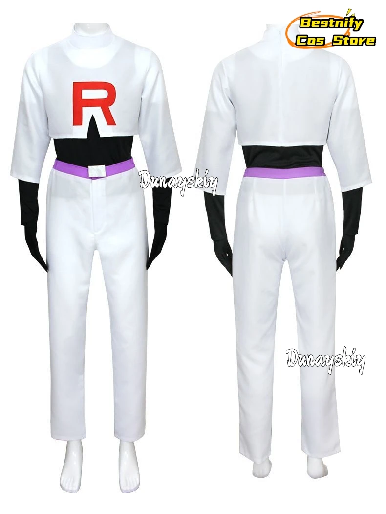 Game Team Rocket Cosplay Jessie Musashi James Kojirou Costume Halloween Anime Accessories Wig Full Set Roleplay Cos Sportwear