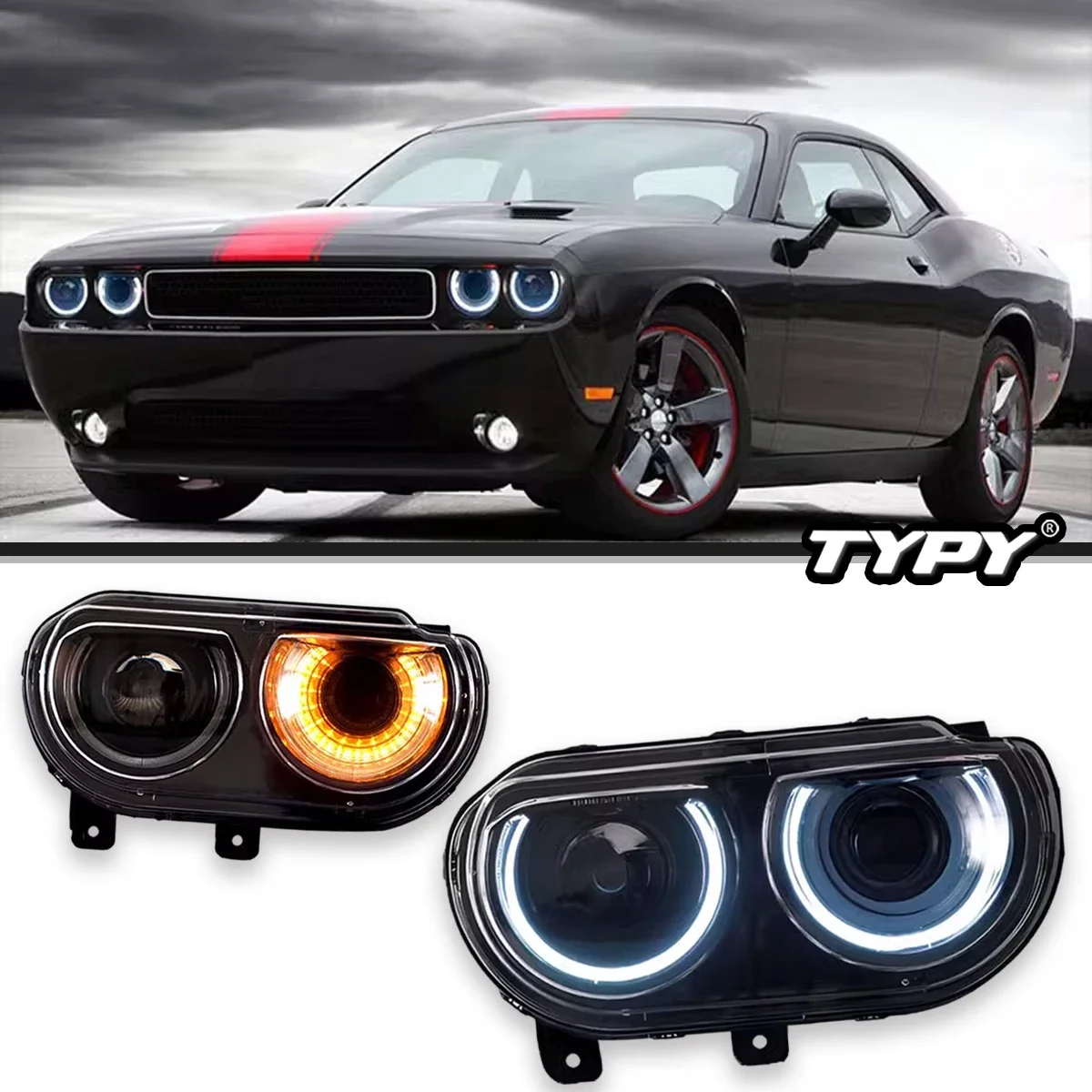 Autolichter LED-Scheinwerfer Scheinwerfer Montage 2008-2014 SRT R/T Sequentielle Auto-Frontlampe für Dodge Challenger