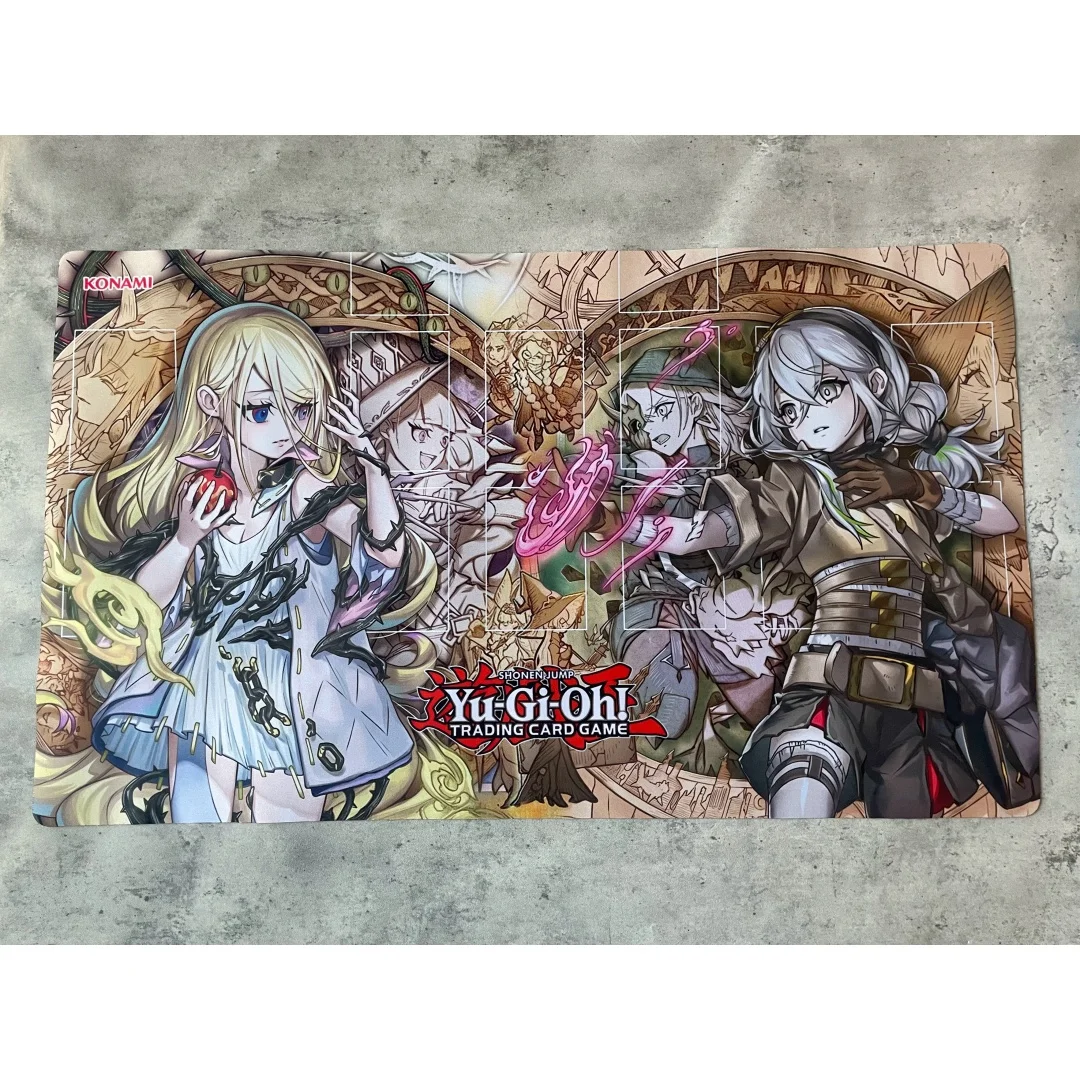 600x350mm Yu-Gi-Oh！Asteria of The White Forest & Lisette of The White Forest Playmat 1.5mmseamless Edge Board Game Card Mat Toys
