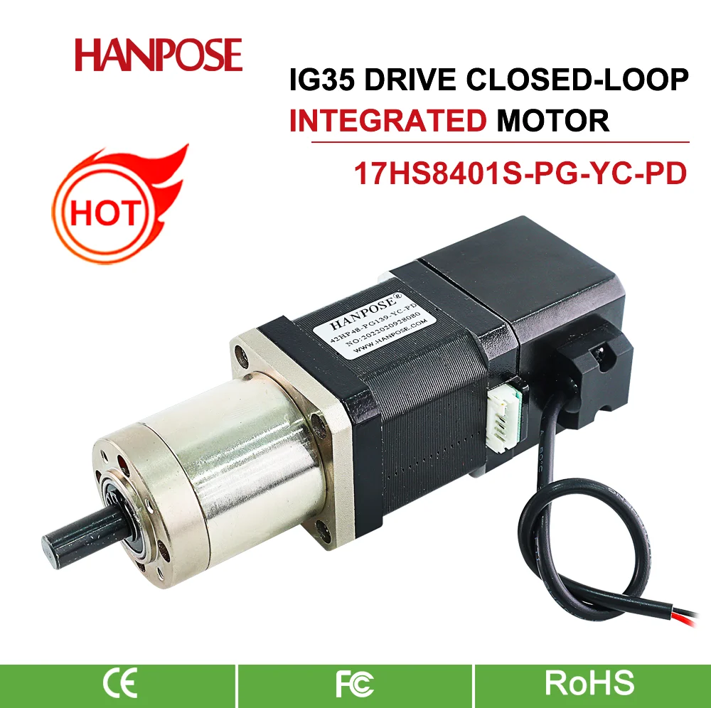 

hanpose 52N.cm Nema17 Permanent Magnet Motor Reduction Ratio 14-1 139-1 42HP48-PG139-YC-PD Deceleration With Brake Stepper Motor