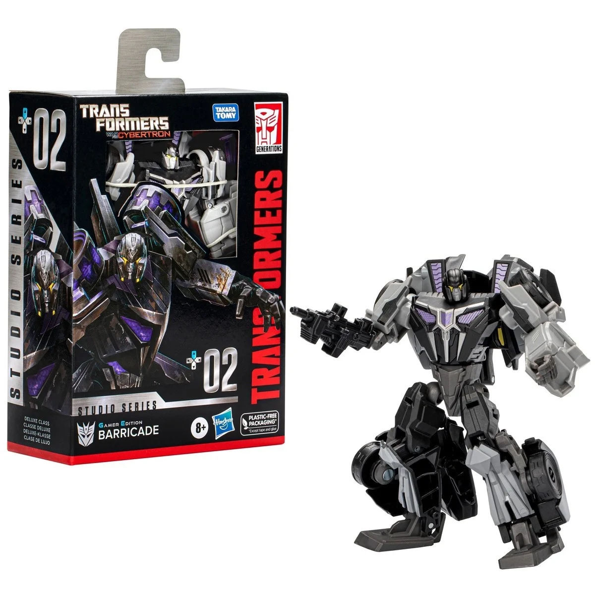 TAKARA TOMY Transformers Toys Studio Series Deluxe Class WFC02 Gamer Edition Barricade Action Figure Gift SS GE-02