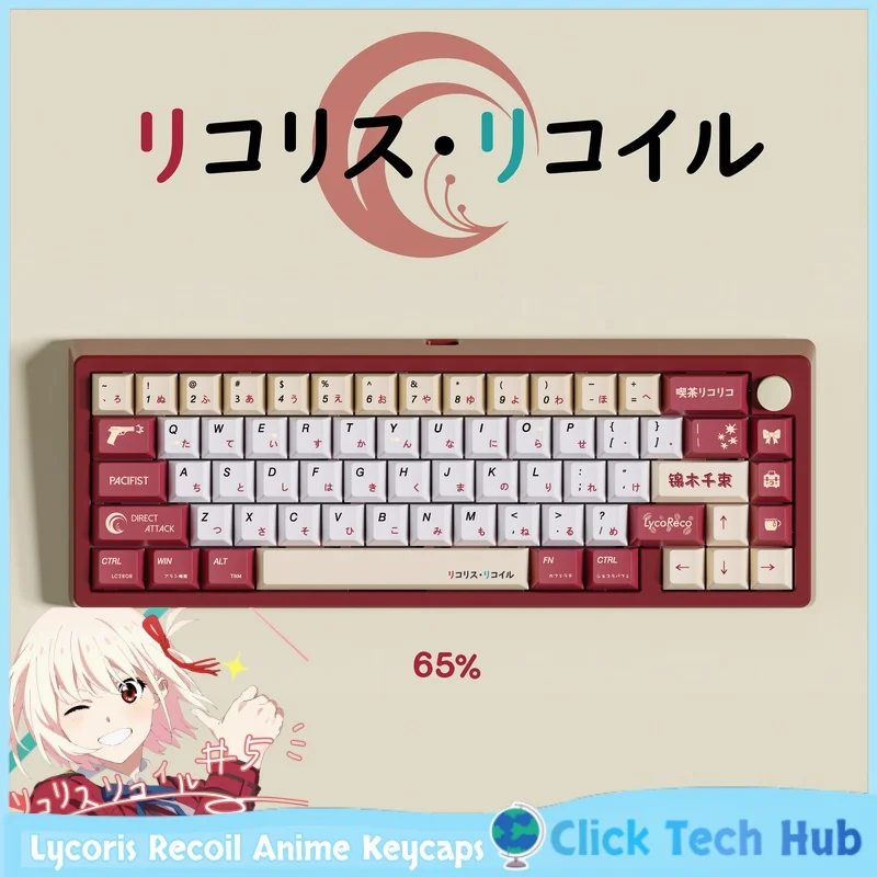 

Lycoris Recoil Anime Theme Keycaps Nishikigi Chisato Inoue Takina Anime Character Theme cherry Mechanical Keyboard Keycaps