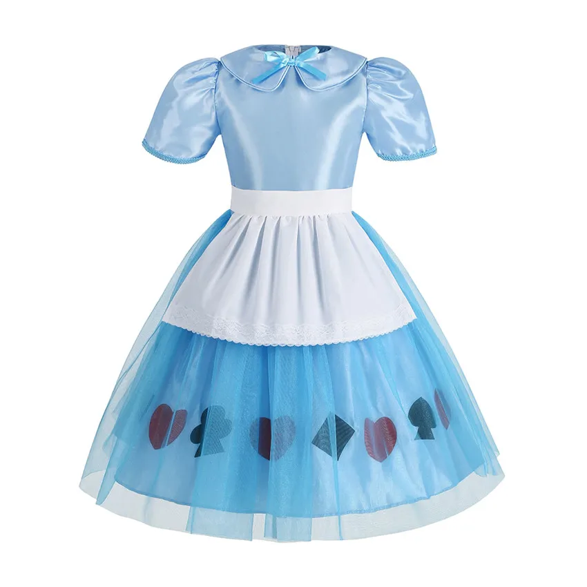 New Girl Alice in Wonderland Costume Girls Carnival Princess Cosplay Lolita Dress Girl Children Halloween Birthday Party Clothes