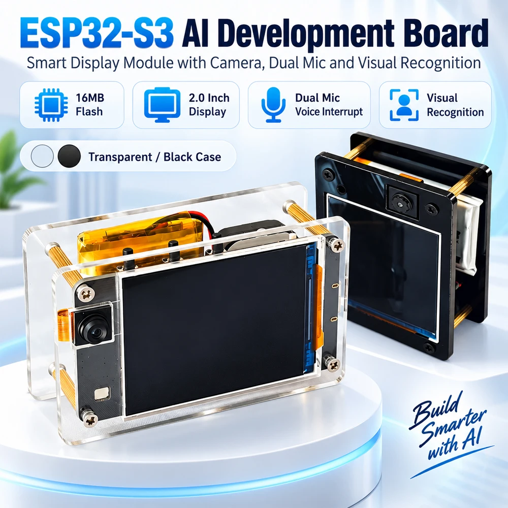 esp32-s3-ai開発ボード-16mbフラッシュメモリ搭載-カメラ-デュアルマイク-音声インタラクション-視覚認識-wifiスマートディスプレイモジュール
