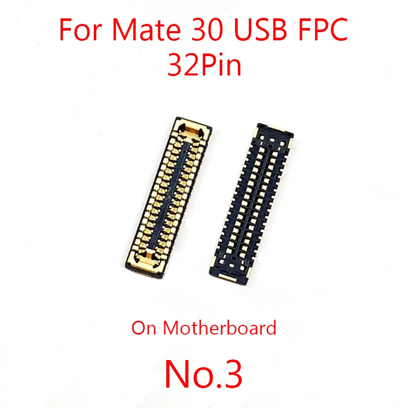 2pcs 50 40 32 Pin LCD Display Screen Flex FPC Connector On Motherboard For Huawei Mate 30/Pro USB Charging Charger Battery Port