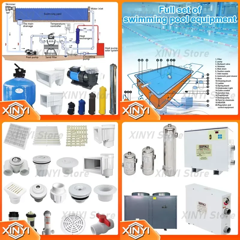for Swimming Pool Accessories Sand Filter Water Pump Heat Exchanger Skimmer Full Set Customized Equipment