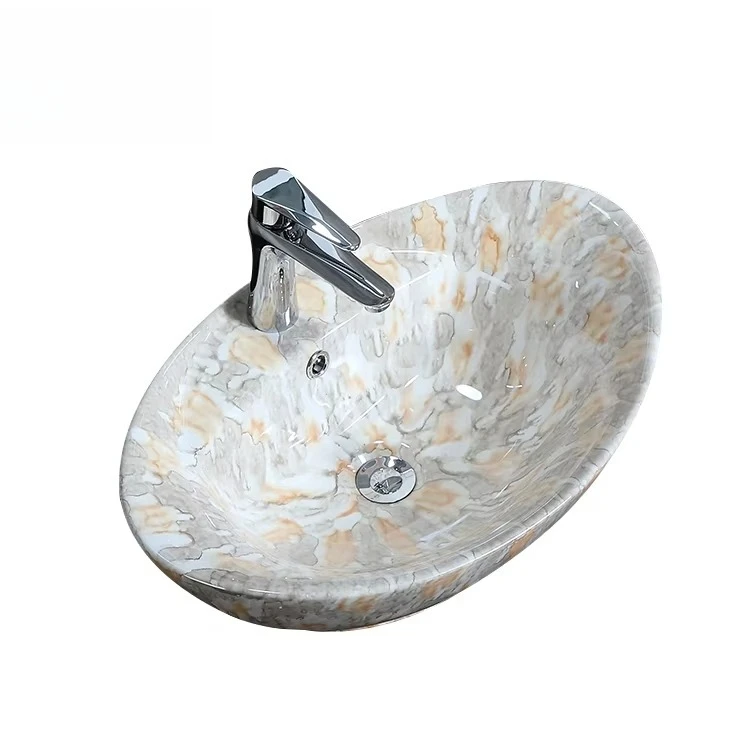 Irregular single hole designer wash ceramic art basin price