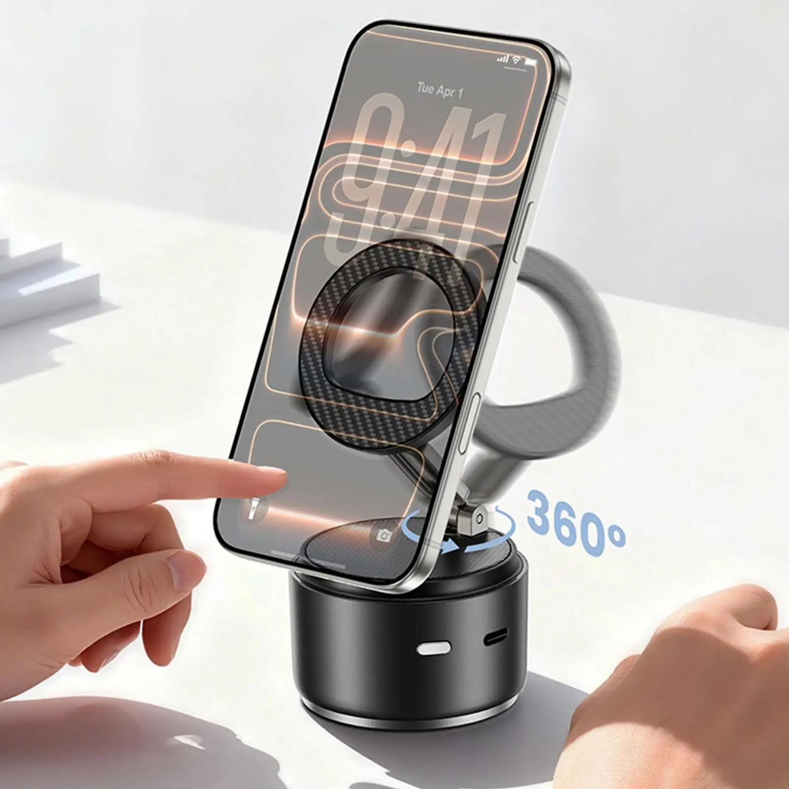

Magnetic Car Phone Holder Foldable Car Phone Holder 2 in 1 360 Rotation Foldable Speaker for Truck Sedan SUV RV Van Automobile