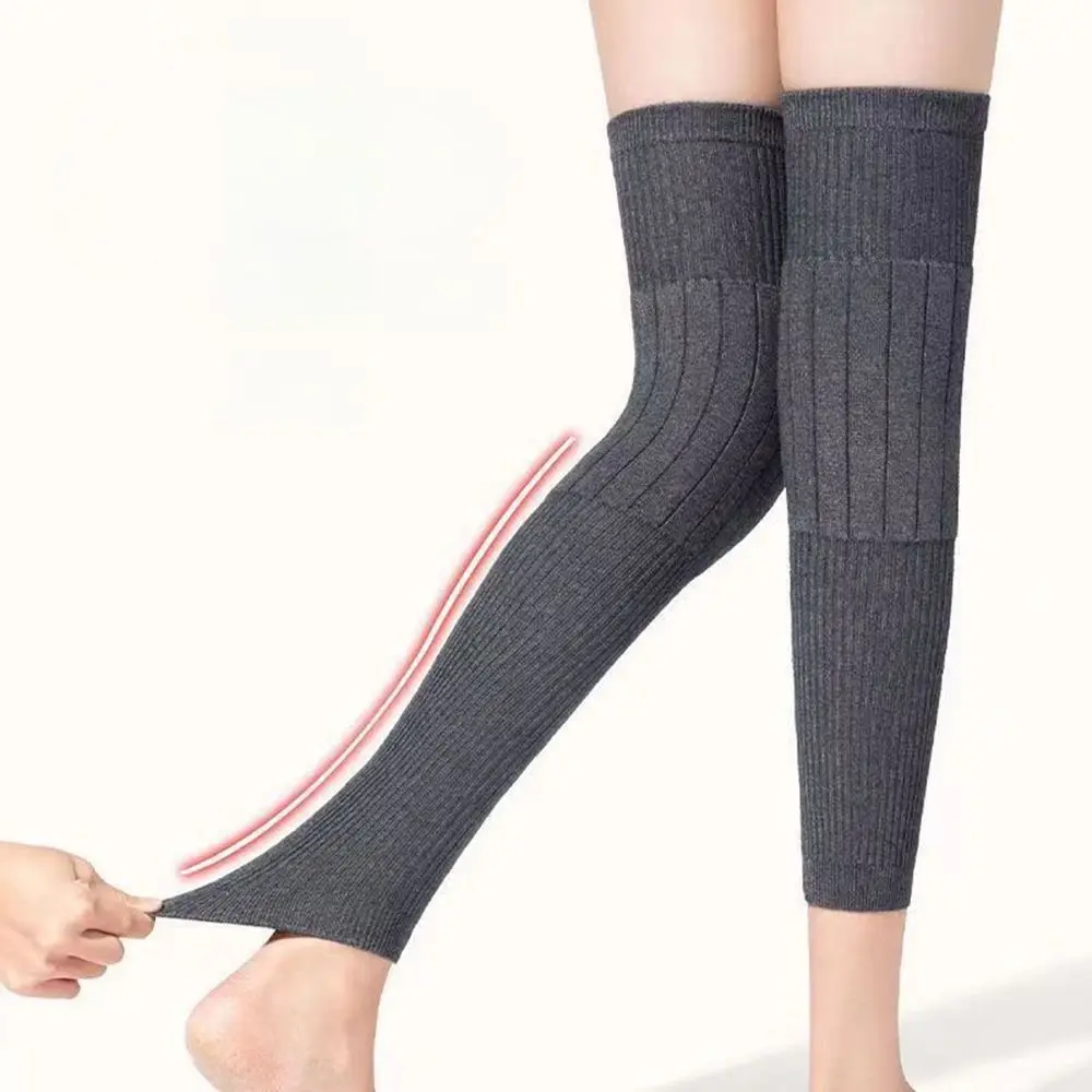 New Plus Velvet Winter Knee Pads Universal Windproof Coldproof Leg Sleeves Elastic Thickened Warm Knee Sleeve Unisex