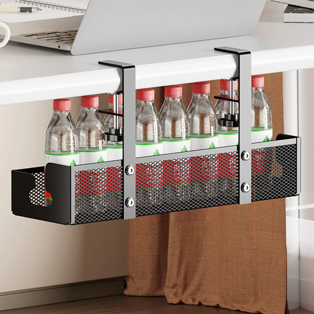 Under Table Cable Management Trays No Drill Clamp Mounted Cord Organizer Wire Management Holder for Managing Cables Power Strips