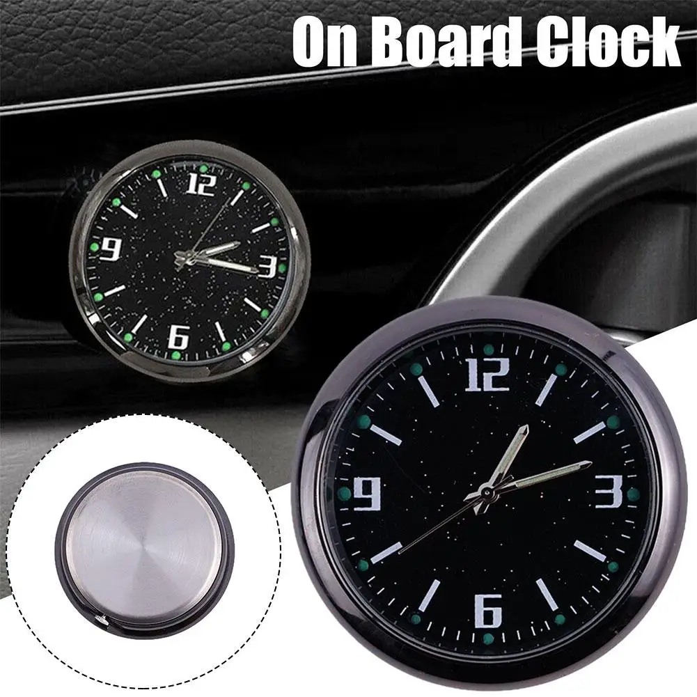 Car Clock Luminous Mini Automobiles Internal Stick-On Mechanics 40mm Auto Watch Quartz Digital Clocks Ornament P4U9