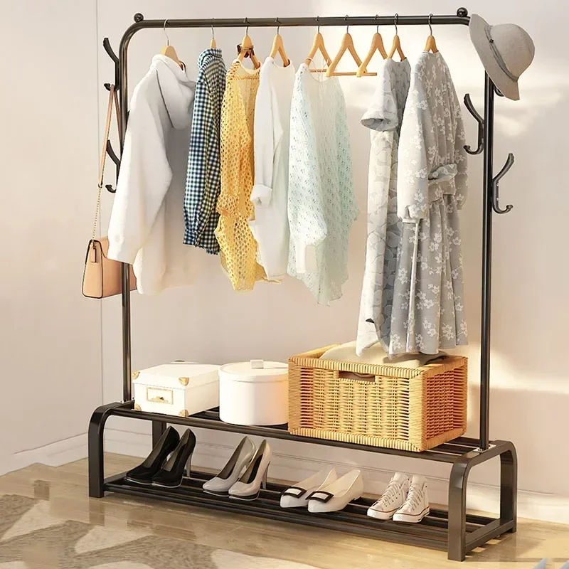 Modern Metal Clothing Purse Rack Stand Boutique Bedroom Floor Laundry Clothes Storage Rack Bags Percheros Pared Nordic Furniture