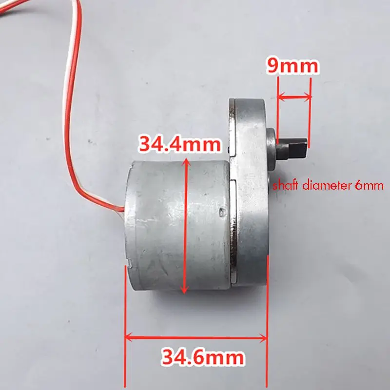 7-Shaped DC Gear Motor Full Metal Gearbox Speed Reduction Motor with Metal Shell, DC 5V-12V Micro Motor, Shaft Diameter 6mm