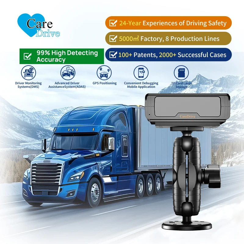 Truck Fleet Anti-Sleep Connectable CMS AI Camera Warning Alarm System GPS/WiFi Universal Fitment 1080p Safety Driving Monitoring
