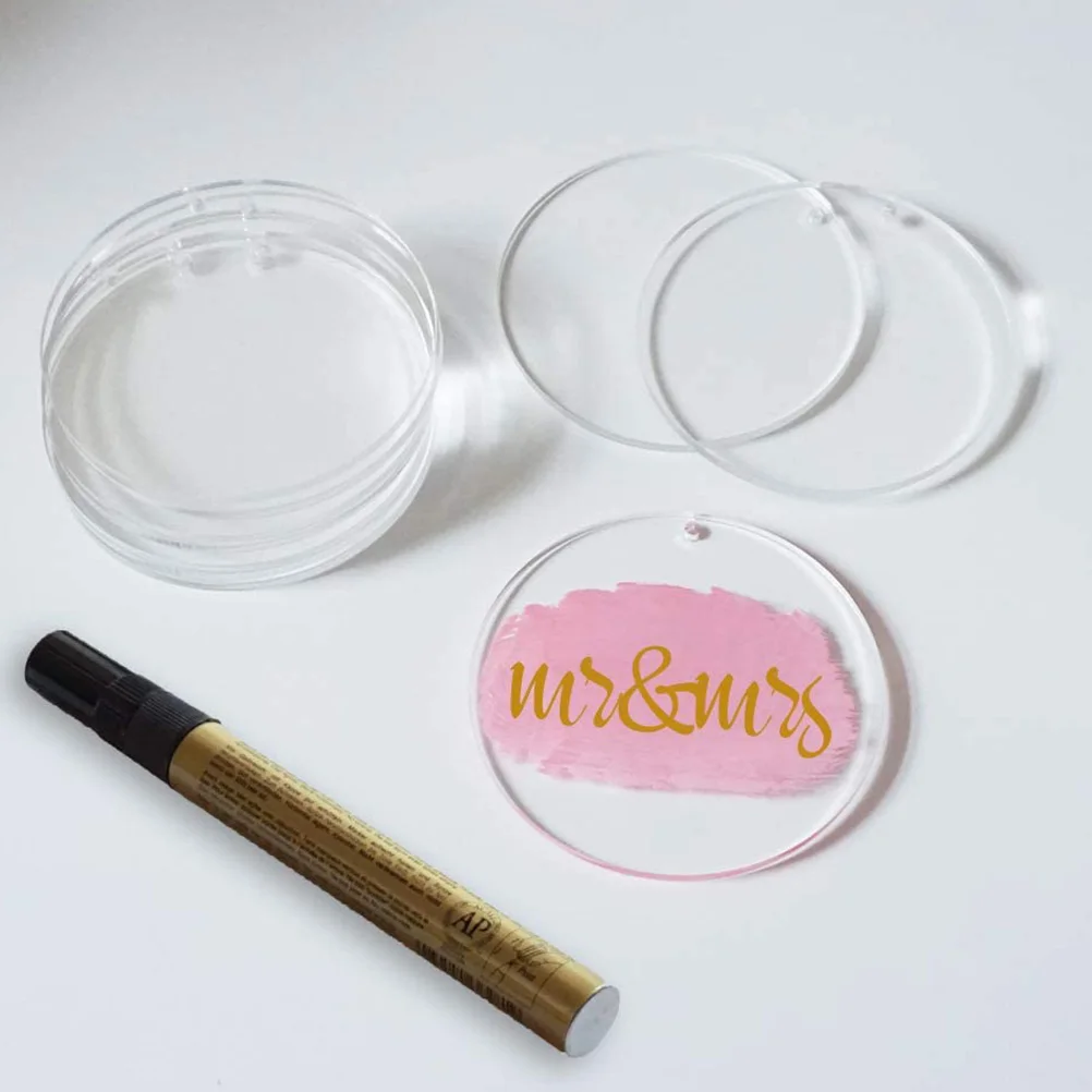 

60 pcs Acrylic Keychain Blanks Clear Transparent DIY Craft Supplies Key Rings for School Bag Pendants Handbag Accessories