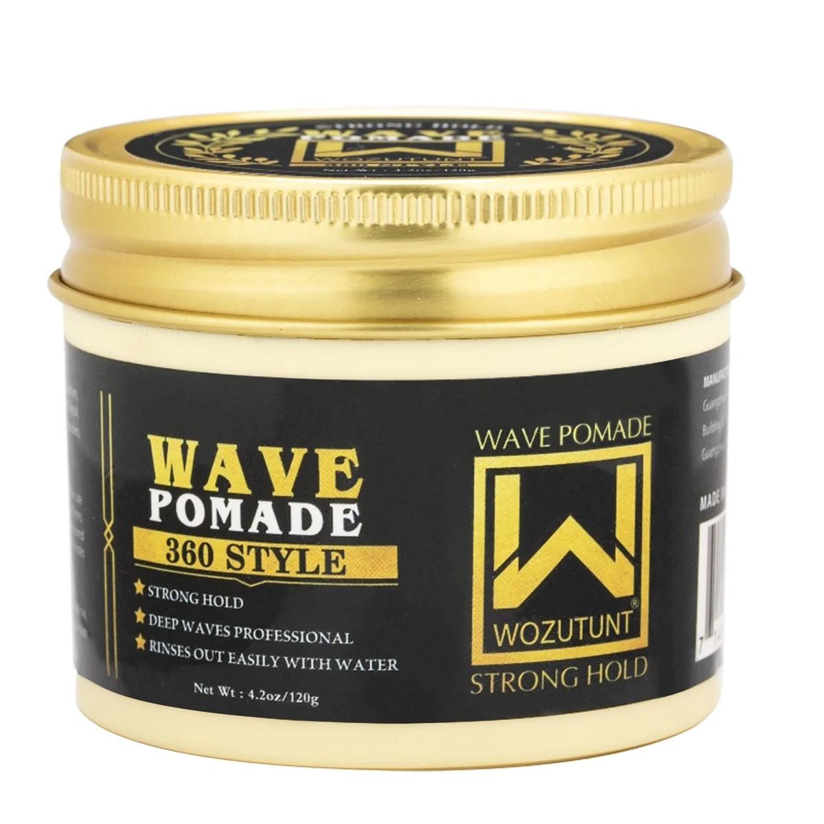 WOZUTUNT 120g Wave Control Pomade 360 Style Strong Hold Long Lasting Curly Hair Cream Wavy Hair Styling & Care Products for Men