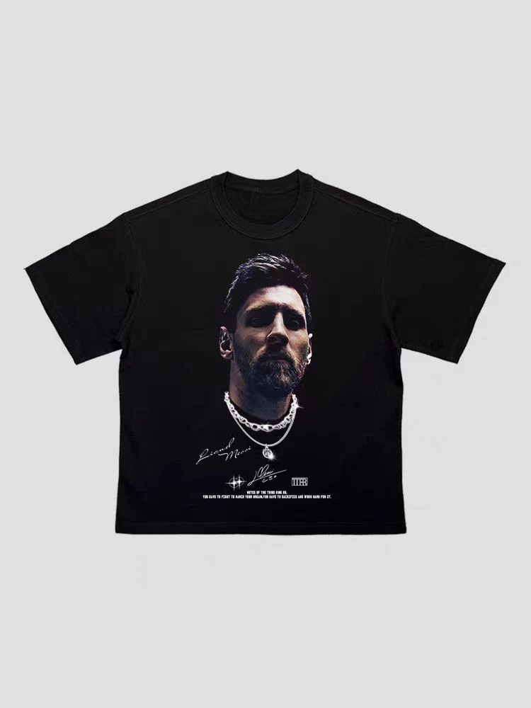 

12TTRR Soccer Star American T-shirt Messi C Ronymar Men's Summer Short Sleeve Loose T-shirt