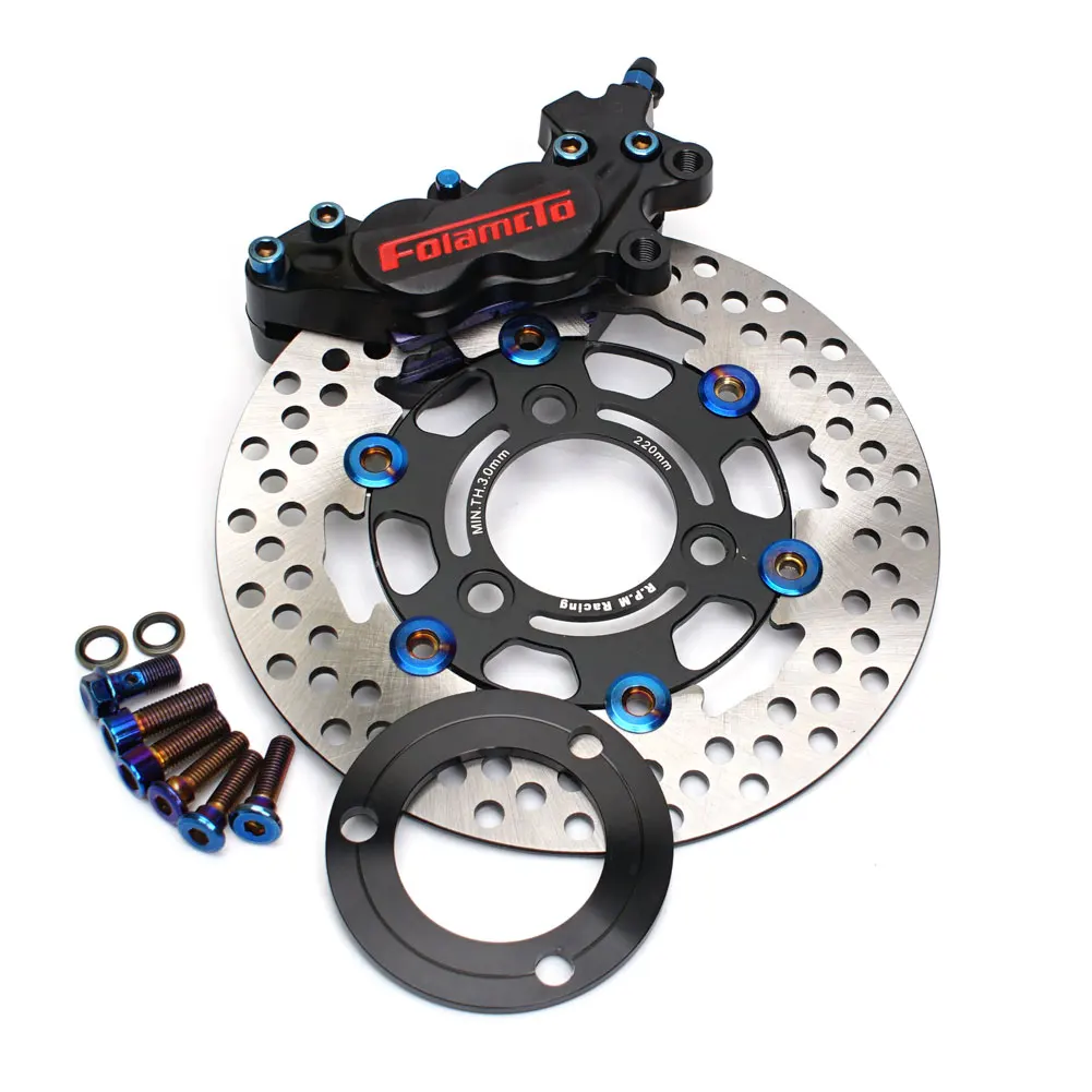 CNC Motorcycle Scooter Front Fork Brake Calipers 220mm Disc Brake Pump Adapter Bracket Brake Rotor Set For Yamaha Aerox BWS RSZ