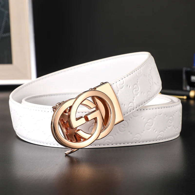 Width 3.4cm Business Male belt Luxury Vintage Designer Brand Belt Men High Quality Women Leather belt Strap for Jeans Waistband