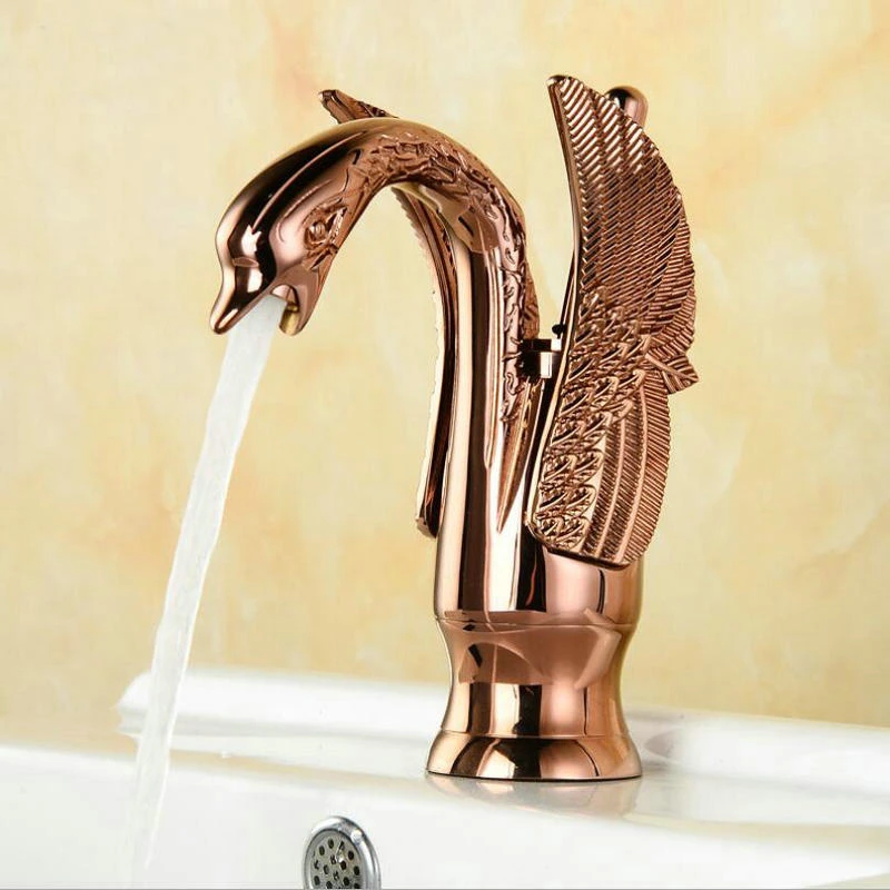 

Swan Artistic Faucet Solid Brass Cold&Hot Water Mixer Tap Countertop Bathroom Sink Faucet Basin Faucet