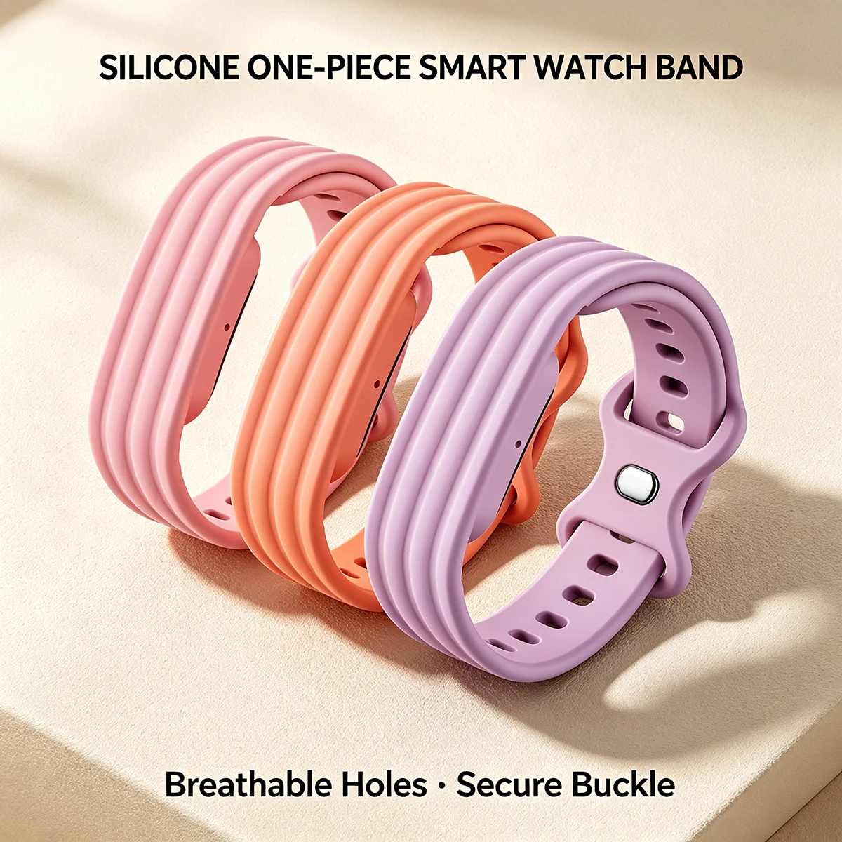 Lightweight Breathable Silicone Watch Band for Google Fitbit Air Anti-Drop Secure Butterfly Buckle Sport Replacement Bracelet