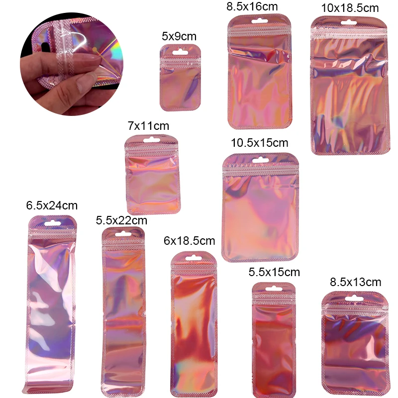 30pcs Plastic Self Sealing Bags Storage Ziplock Pouch Zip Lock Zipper Bags Necklace Bracelets Ring Display Jewelry Packaging