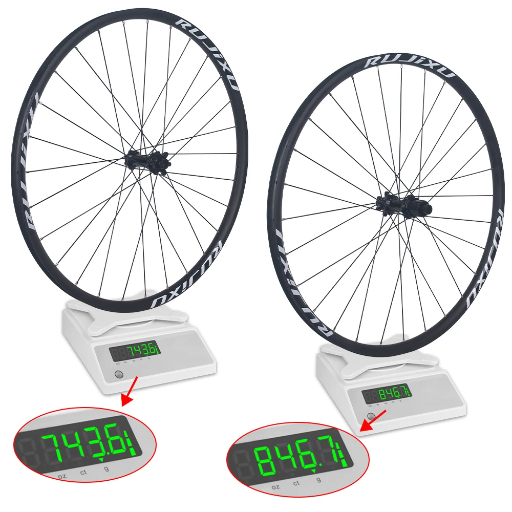 RUJIXU Hochleistungs-Fahrradradsatz 26/27,5/29 Zoll aus Aluminiumlegierung, 28 Stunden, schlauchlos und Drahtreifen-Mountainbike-Räder – Detail 9
