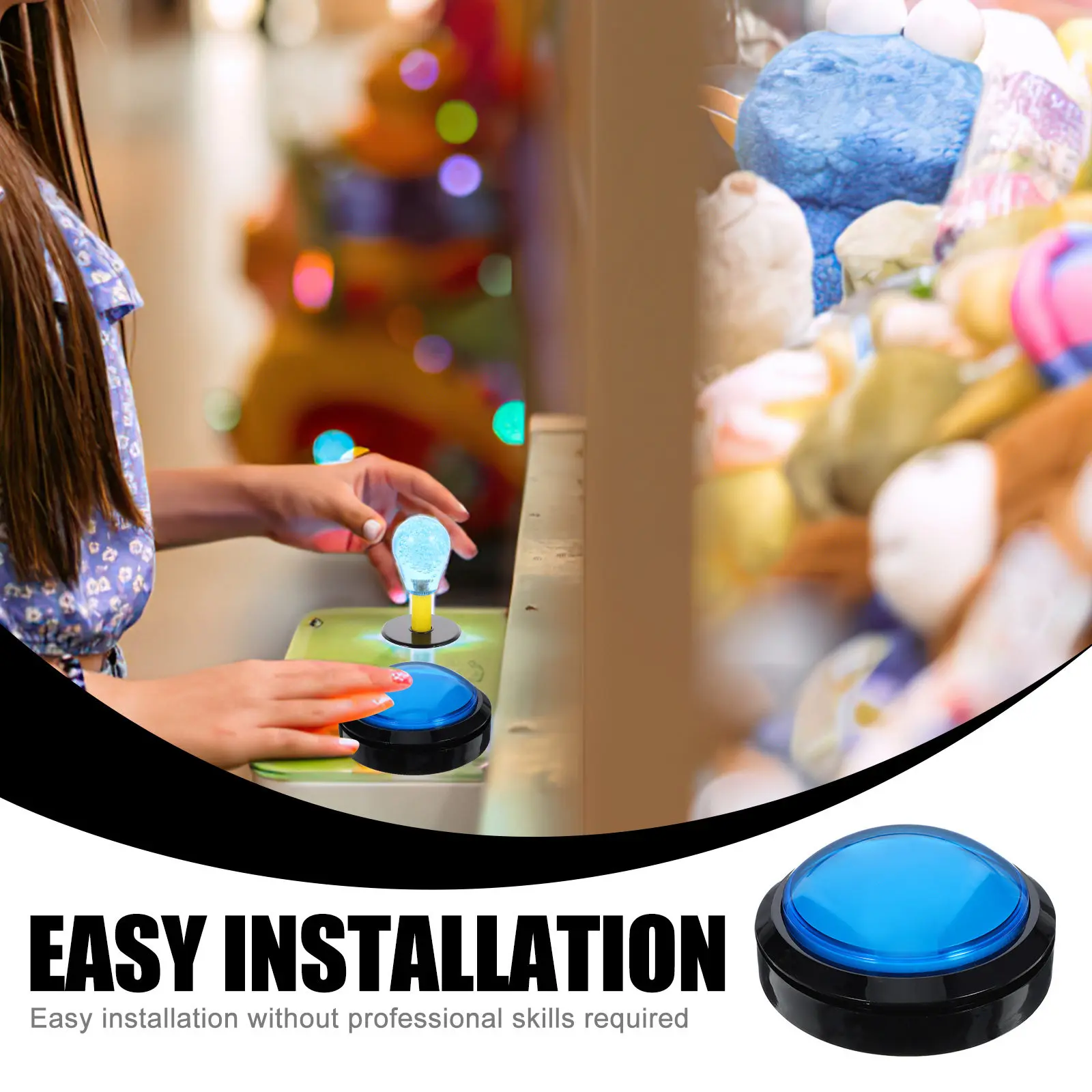Game Answer Buzzer Electronic Responder Button with Bright Red LED Sound for Quiz Competitions