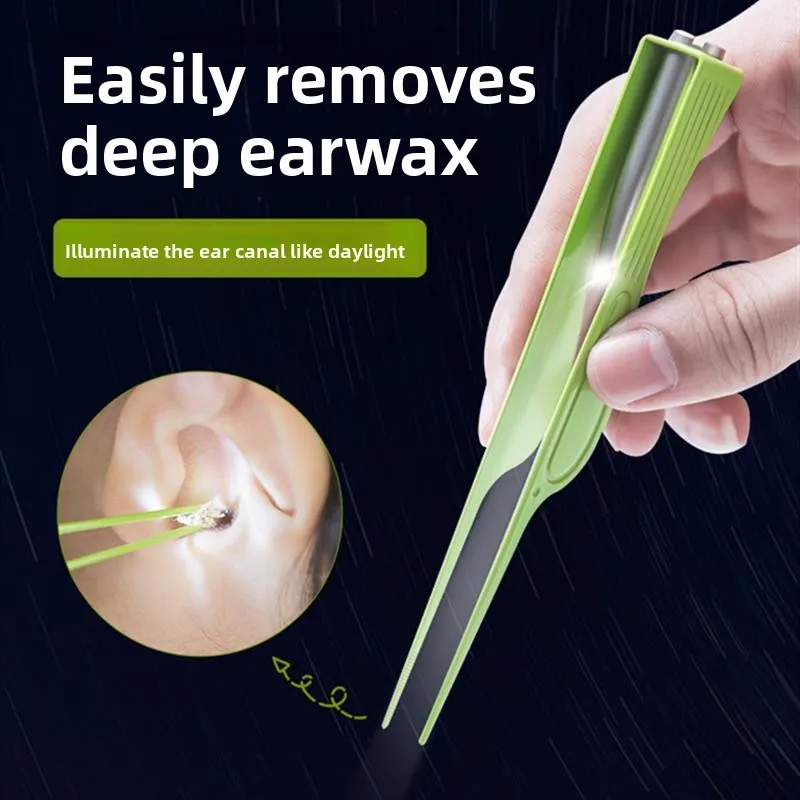 

Светящийся инструмент для удаления ушной серы с длинной ручкой, пинцет и ложка для чистки ушей, набор для личной гигиены