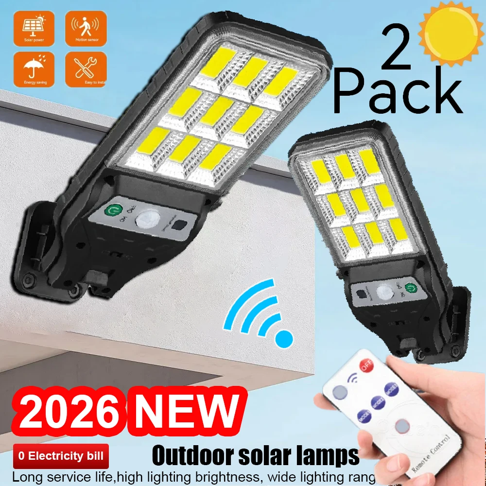 1/2PCS Solar LED Wall Light with Human Body Waterproof Induction Outdoor Garden Solar Light Courtyard Motion Sensor Flood Light