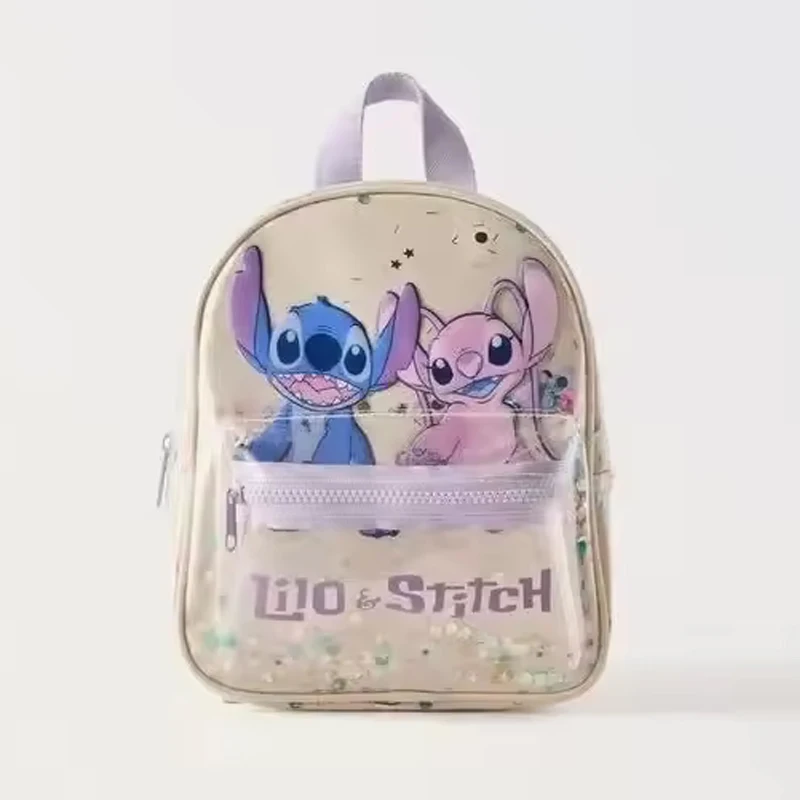 6 Stile Kawaii Disney Lilo & Stitch Plüsch- oder glänzende Umhängetasche Cartoon-Studentenrucksack mit großem Fassungsvermögen Kindergartentasche Geschenk