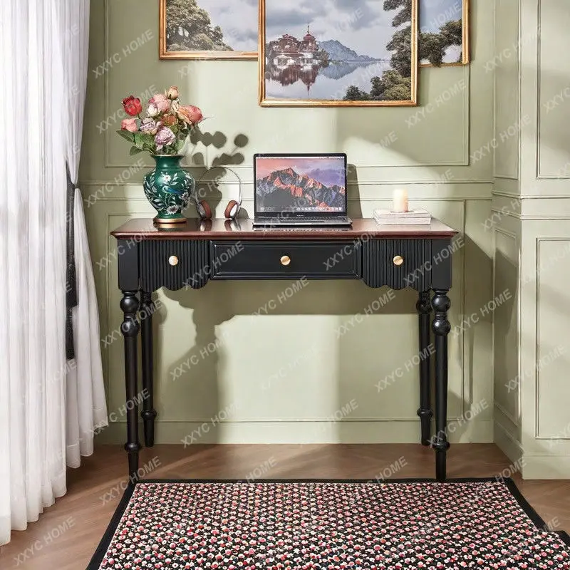 M Solid wood desk, home bedroom, with drawer dressing table, integrated office and study desk