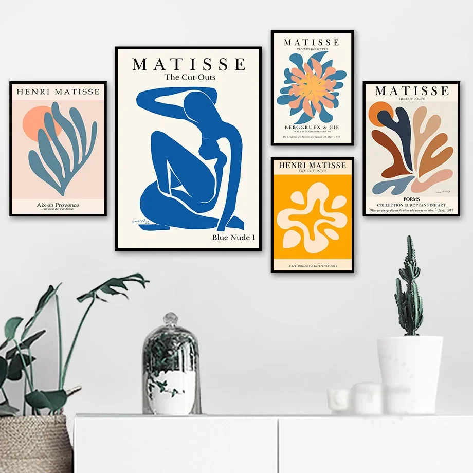 

Blue Nude Matisse Girl Lines Abstract Wall Art Canvas Painting Nordic Posters And Prints Wall Pictures For Living Room Decor