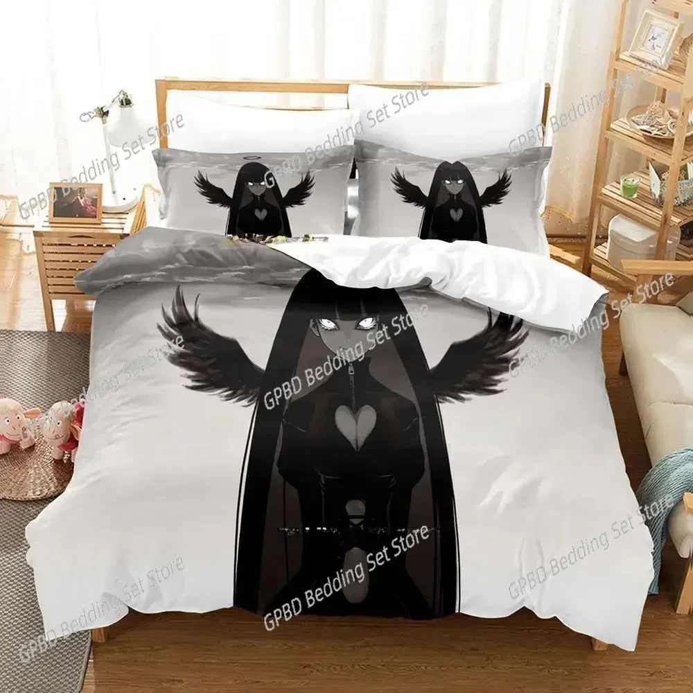 Anime Panty & Stocking with Garterbelt Comfortable Duvet Cover Pillowcase Bedding Set Children Bedroom Decoration Home Textile