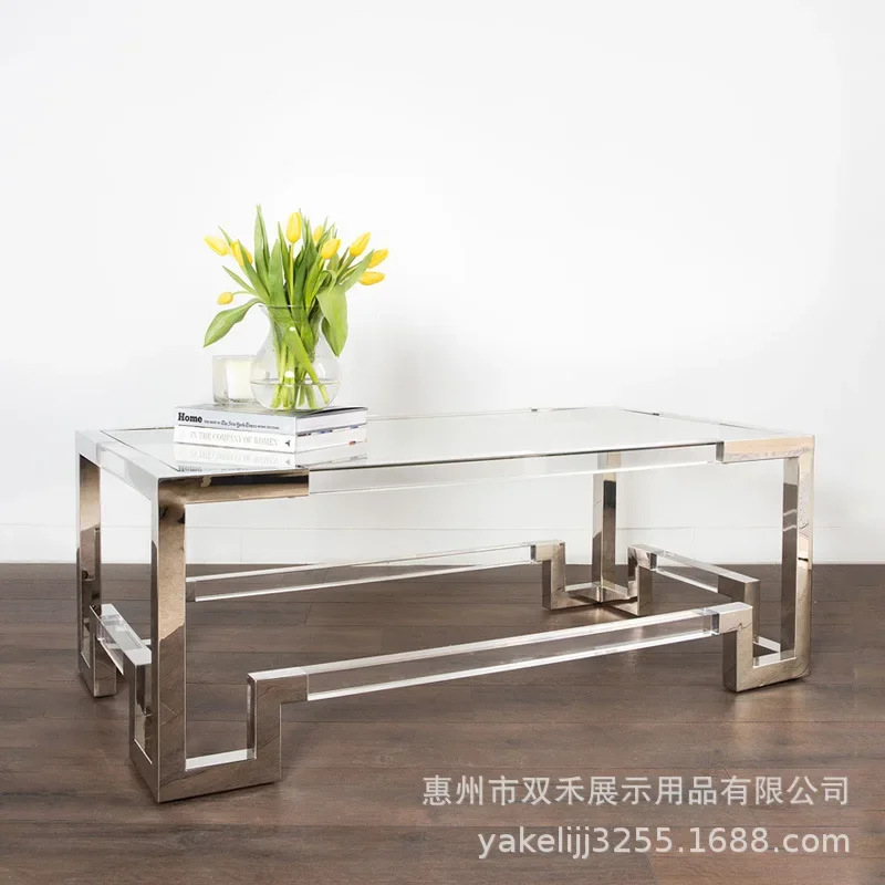 Light Luxury Simple Modern Coffee Table Acrylic Transparent Square Creative Coffee Table Tempered Glass Balcony Casual Tea Table