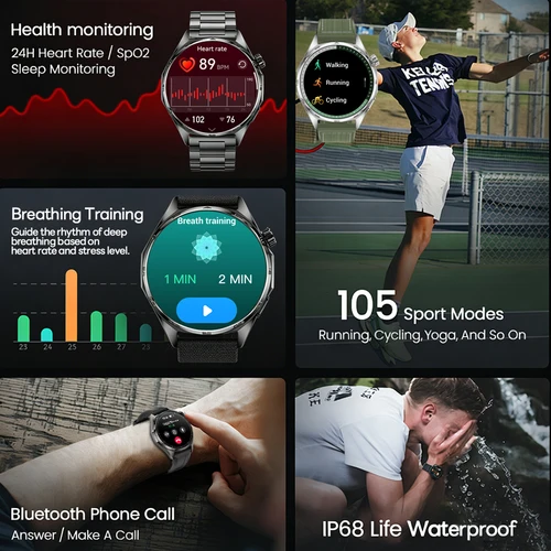 Imagen 2 del producto Nuevo Reloj Inteligente con Llamadas Bluetooth 2026 para Hombre, Pantalla AMOLED HD de 1.53 Pulgadas, Deportivo, Resistente al Agua IP68, Monitor de Ritmo Cardíaco, Smartwatch 6 Pro