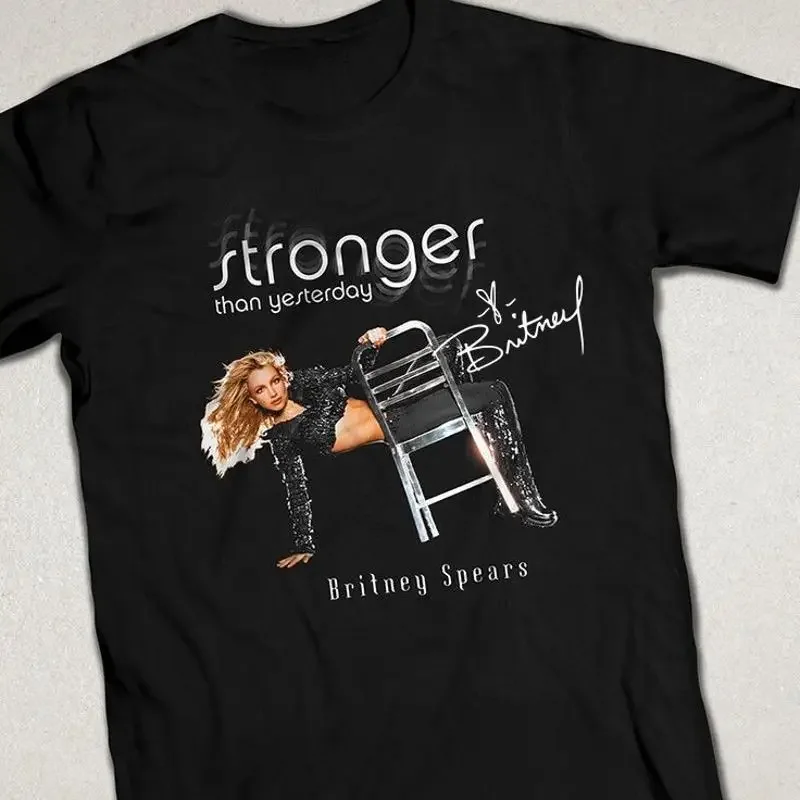 Vintage Britney Spears Stronger Than Yesterday Cotton Black All Size T Shirt