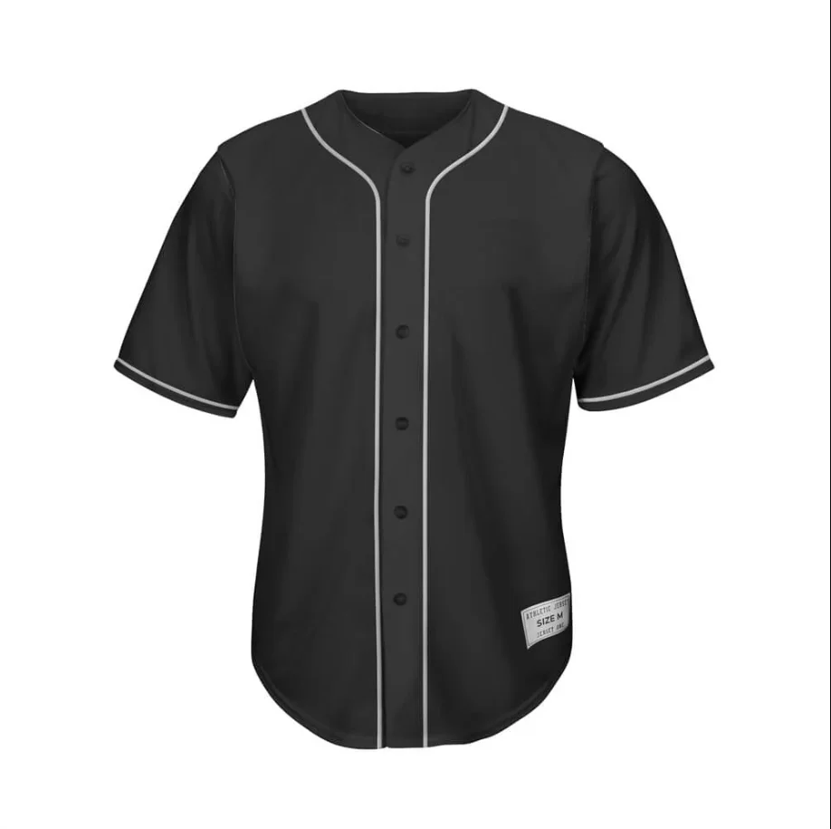 MOLPE Blank Black and White Button Down Baseball Jersey