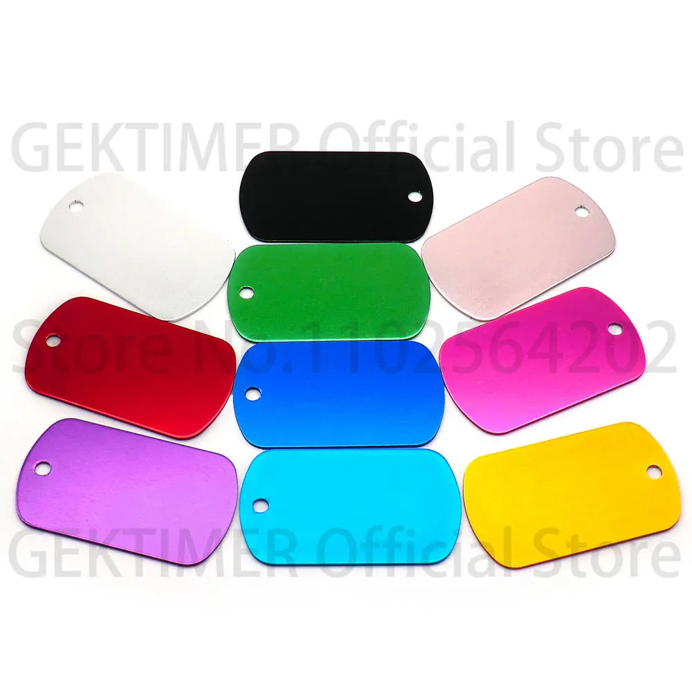 100Pcs Nameplate Laser Engraved Number Pendant for KeyChain Diy Making Aluminum Military Identity Tag Custom Personalized ID