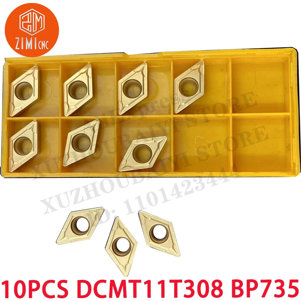 10PCS DCMT11T308 BP735 DCMT 11T308 External turning Carbide Inserts  boring blade CNC tools metal lathe mechanical cutting tools