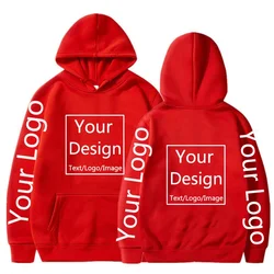 New Custom Hoodies DIY Text Logo Image Print High Quality Clothing Customized Sport Casual Sweatshirt Size XS-4XL Christmas Gift