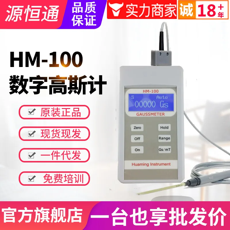 30000GS Large range Gauss meter HM-100 remanence meter 3T with backlight Tesla meter Strong magnet magnetometer