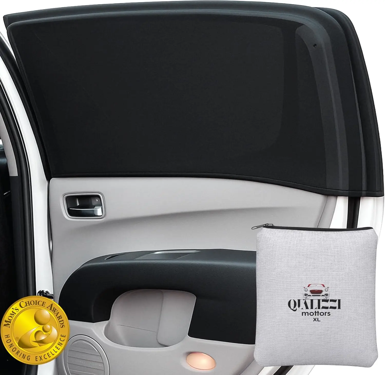 

L/Car Sun Shades for SUV Windows (12 Sizes) - UV, Bug, Privacy Protection, Heat Blocker, Stretch-to-Fit Mesh Screens for Baby &