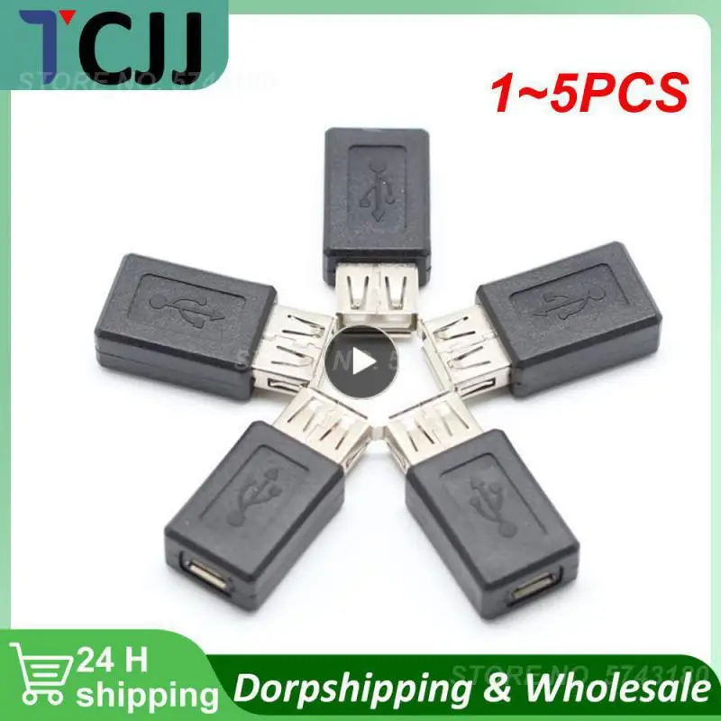 1~5PCS New Black USB 2.0 Type A Female to Micro USB B Female Adapter Plug Converter usb 2.0 to Micro usb connector wholesale