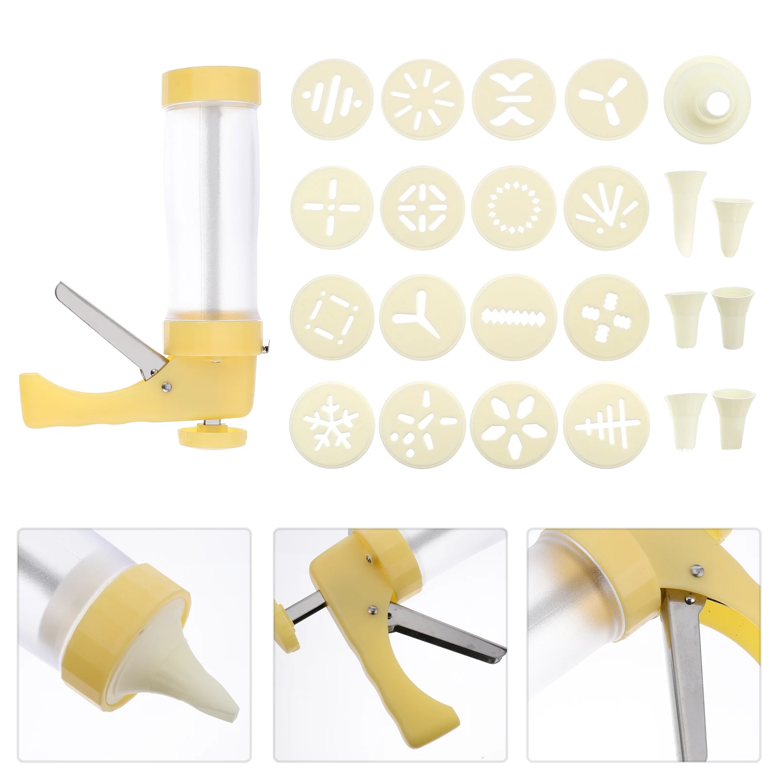 

Cake Piping Set Baking Tool Stainless Steel Plastic Non Slip Base Easy Clean Cookies Cupcakes Decorating Kit Icing Syringe