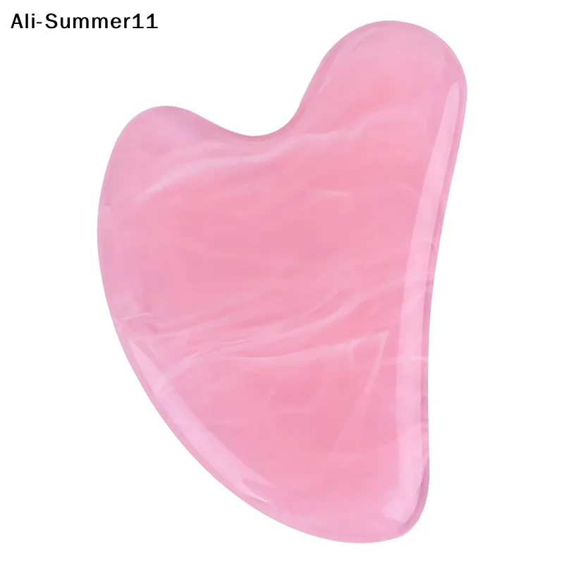 【A1a】1Pc 2026 Natural Resin Gua Sha Massage Board Rose Quartz Guasha Plate Face Massager Scrapers Tools For Face Neck Back Body