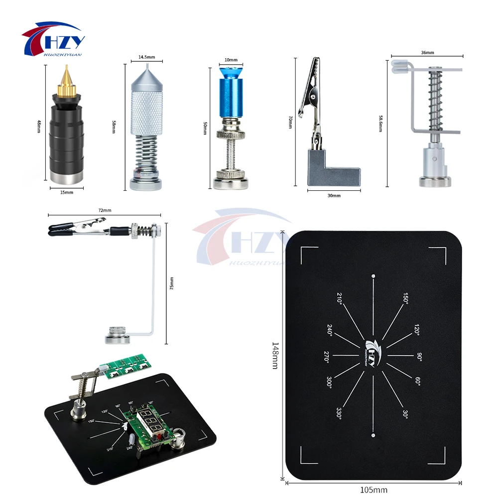 HZY Universal PCB Holder Soldering Platform with Magnetic Base Fixed Clip Adjustable for Circuit Board Electronic Repair Set